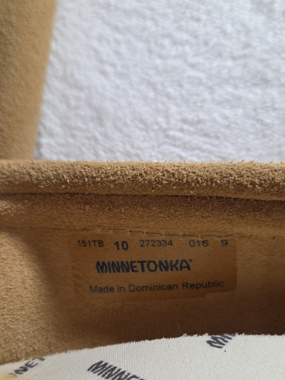 Minnetonka Tan Suede Beaded Moccasin Flats - Picture 2 of 4
